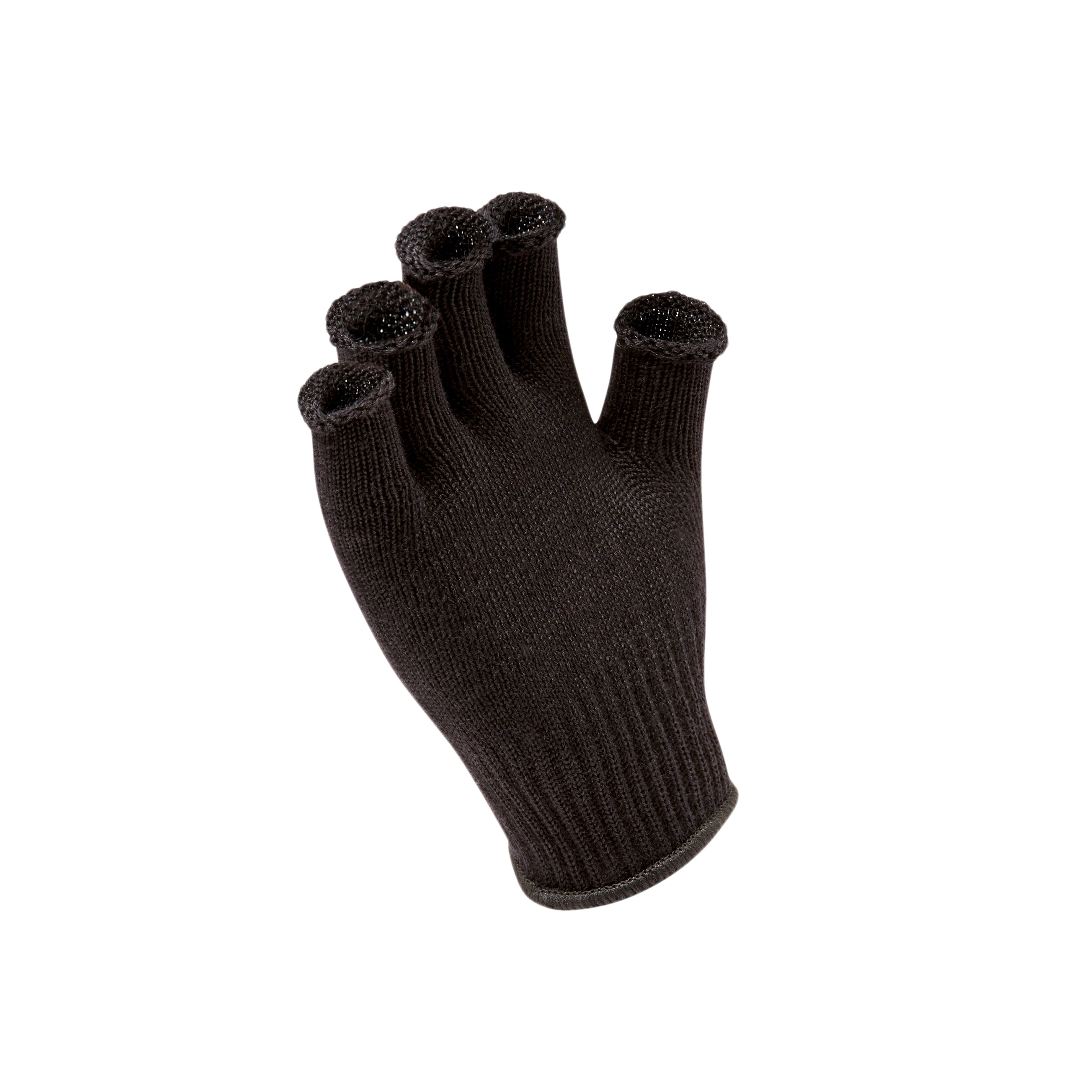 Fingerless Gloves Men's Hand Knit Navy Blue Merino Wool & 