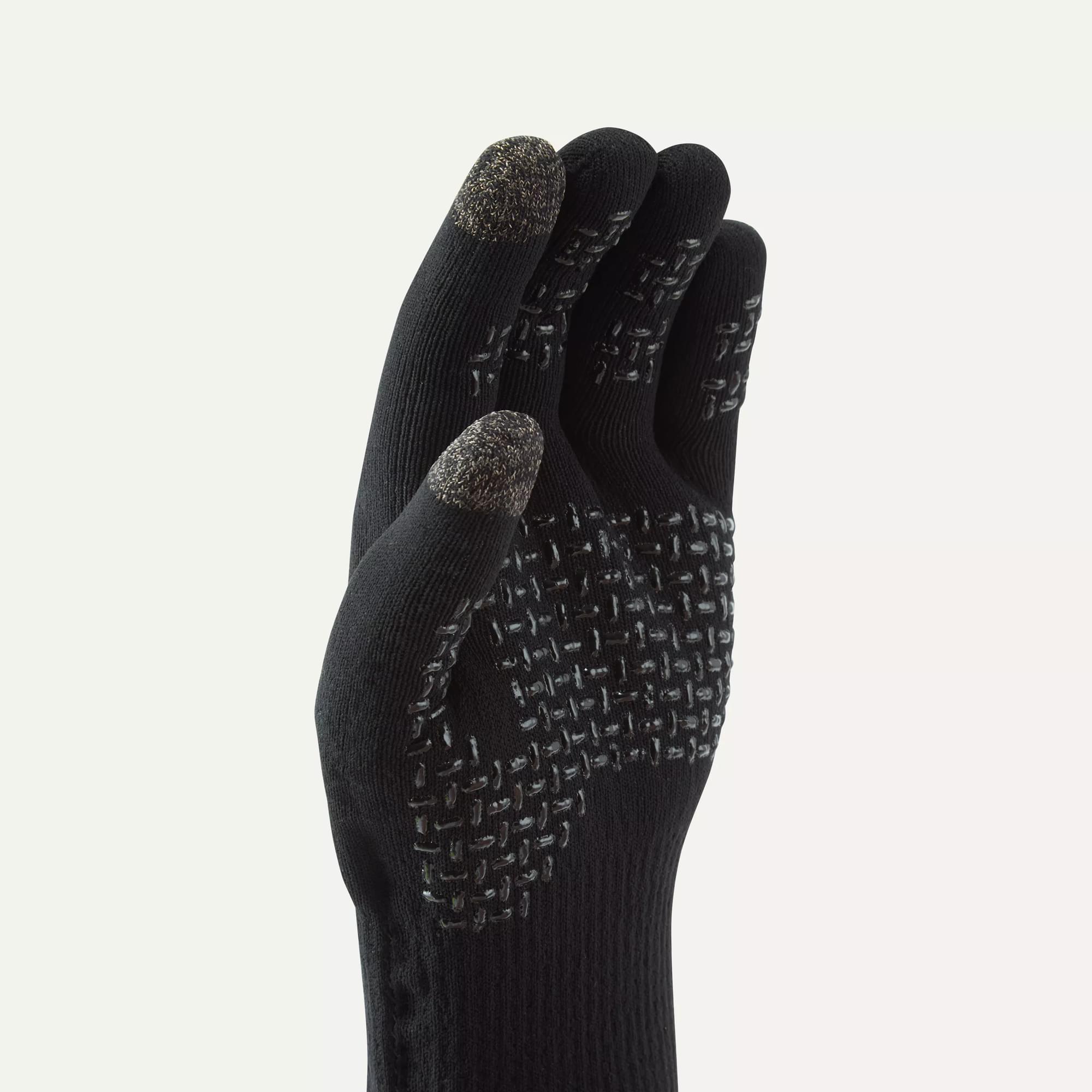 Sealskinz Anmer Waterproof All-Weather Ultra Grip Knitted Gloves - Large / Black